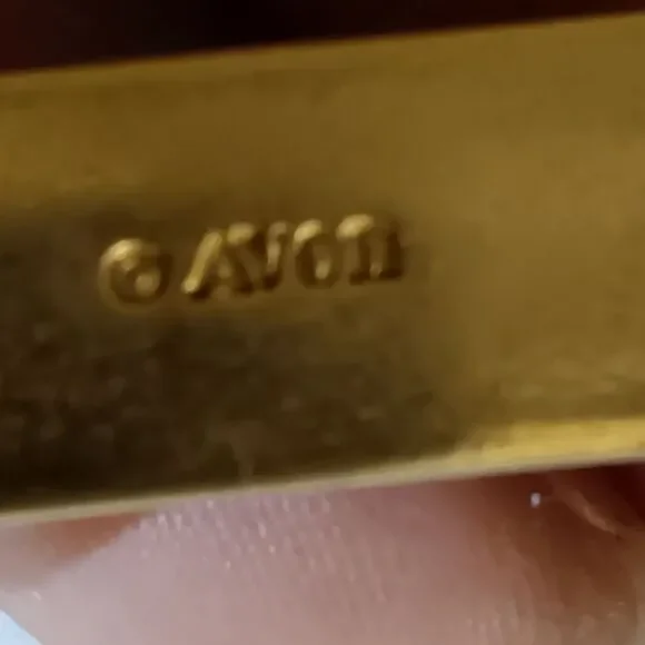 Vintage Avon 1970s Treasured Jade Art Deco Revival Nephrite Cuff Bracelet - Picture 5 of 5